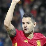 Vitolo celebra su gol