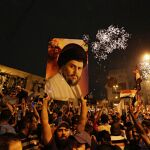 Seguidores de Muqtada al-Sadr celebran su victoria. Foto: Ap