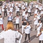 Imagen de una de las actividades, Tai-Chi, que se llevó a cabo con los participantes del congreso
