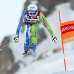 Ilka Stuhec volando hacia la meta en pleno descenso