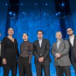 Las sopranos Kristina Mkhitaryan y Oksana Dyka, Nicola Raab, Francisco Potenciano (director económico-administrativo de Les Arts), Fabio Biondi y el tenor Michael Fabiano