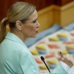 La presidenta de la Comunidad de Madrid, Cristina Cifuentes, interviene en el pleno de la Asamblea de Madrid celebrado hoy