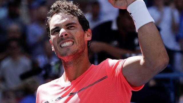 Rafa Nadal celebra su tirunfo ante Alexandr Dolgopolov.