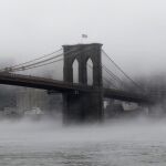 El puente de Brooklyn, durante una ola de frío el pasado mes de enero