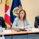 El consejero Fernando Rey, la delegada del Gobierno, Virginia Barcones y el jefe superior accidental de la Policía, Jesús del Amo