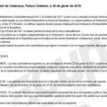 Parte del acuerdo de investidura al que llegaron el pasado 30 de enero JxCat, ERC y la CUP, pero que finalmente no fue rubricado