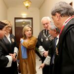 La nueva fiscal jefe de Valladolid, Soledad Martín Nájera, antes de tomar posesión conversa con Julián Sánchez Melga, José Luis Concepción, Feliciano Trebolle, Lourdes Rodríguez y María José Salgueiro