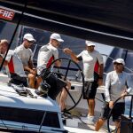 El rey Felipe durante una sesión de entrenamientos llevada a cabo hoy previa a su participación mañana en la 37 edición de la competición que se disputa en aguas de la bahía de Palma. EFE/Copa del Rey MAPFRE/Nico Martinez