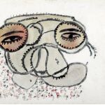 Varias de las obras de Gaston Chaissac que pueden verse estos días en la exposición que ha abierto sus puertas en Marc Domènech Galeria d'Art.
