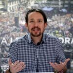 El líder de Podemos, Pablo Iglesias, durante la presentación de su propuesta para reformar la ley electoral/Efe