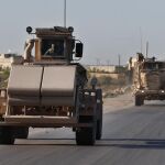 Vehículos de las tropas norteamericanas en el norte de Siria