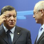 El presidente del Consejo Europeo, Herman Van Rompuy, y el presidente de la Comisión Europea, José Manuel Durao Barroso