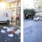 La plaza de la Reina de Valencia, antes y después de la actuación de los servicios de limpieza