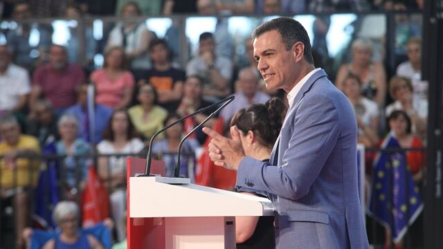 El líder del PSOE, Pedro Sánchez, ayer, en un mitin en Vigo de la campaña a las municipales, autonómicas y europeas del 26 de mayo