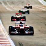 Alonso de la Escudería Ferrari durante el ggran Prix de Abu Dabi