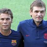 Ferrer Sicilia y Vilanova durante el entrenamiento del pasado miércoles.