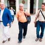 Joan Calabuig (PSOE-PSPV), Joan Ribó (Compromís), Jordi Peris (València en Comú) en el año 2015 durante las negociaciones del Pacte de La Nau