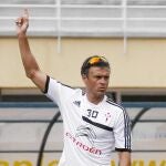 Luis Enrique dirigió ayer el entrenamiento del Celta con normalidad