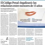 LA RAZÓN adelantó el julio la reforma del Código Penal que eleva la edad de consentimiento sexual y las relaciones entre menores