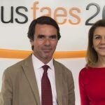 José María Aznar y María Dolores de Cospedal en la inauguración del Campus FAES 2013