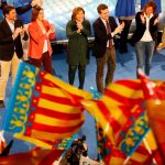 Pablo Casado, la candidata a la Generalitat, Isabel Bonig, y los candidatos María José Català, Begoña Carrasco y Luis Barcala/Foto: Kike Taberner