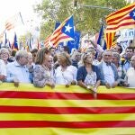 Miembros de CiU el año pasado en la manifestación del 11 de septiembre