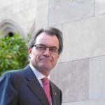 El president minutos antes de la reunión semanal del gobierno catalán