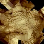 El montículo de hielo en Marte captado por la Mars Express