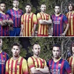 El Barça subió ayer una foto a Instagram (abajo) en la que recortaba a Thiago respecto a la original (arriba), lo que generó muchos rumores sobre el futuro del jugador