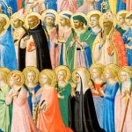 Detalle de «El retablo mayor de San Domenico de Fiésole», donde puede apreciarse el naturalismo que Fra Angelico da a los personajes que retrata en esta obra