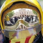 Los Bomberos protestaron ataviados con su traje de trabajo