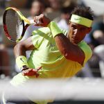 Rafa Nadal golpea de derecha en su partido ante Landero