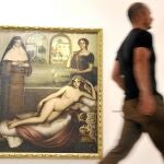 El lienzo «Las dos sendas», una de las obras expuestas en la muestra
