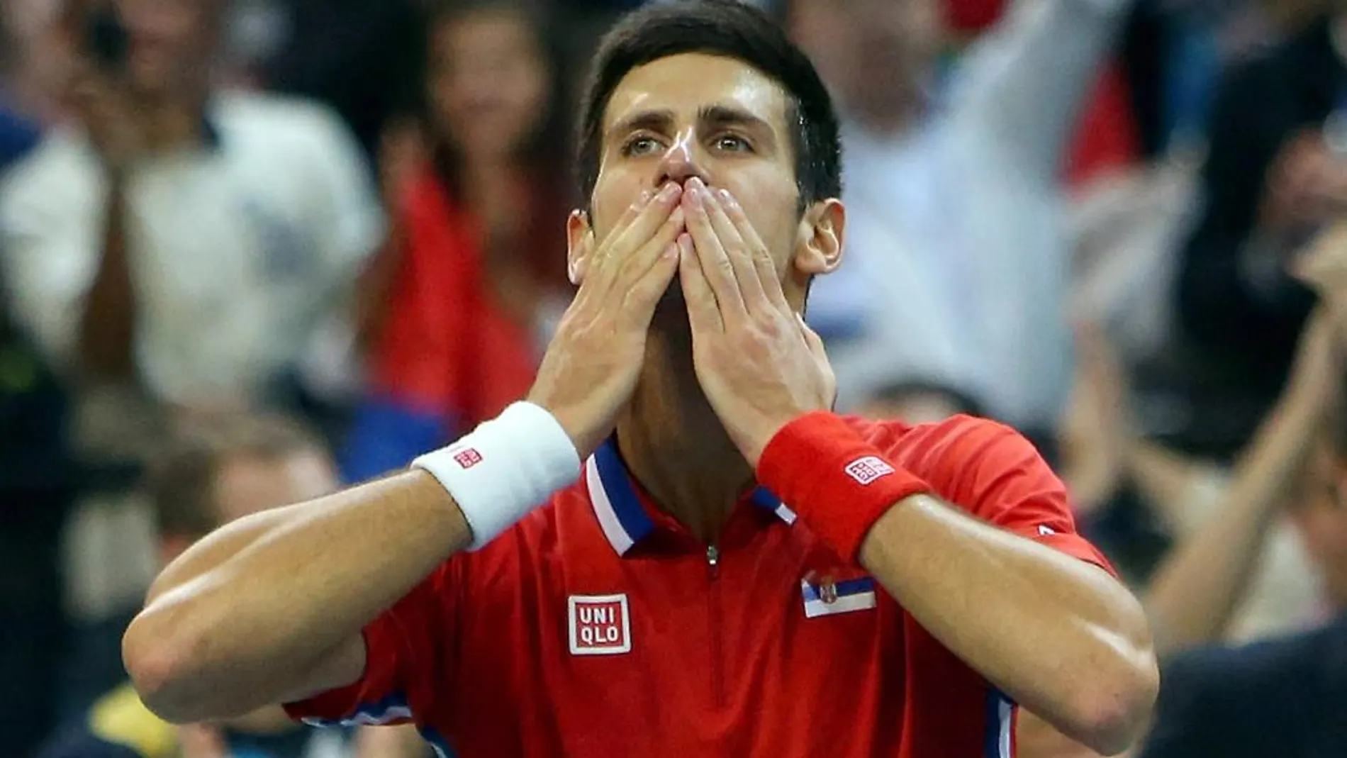 Novak Djokovic celebra su victoria ante Tomas Berdych
