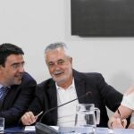 Mario Jiménez, Griñán y Amparo Rubiales, en la Ejecutiva de ayer