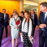 La ministra en funciones María Luisa Carcedo, junto a María José Mellado, Javier Lacalle y Daniel de la Rosa, durante el Congreso Nacional de Pediatría que se celebra en Burgos