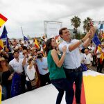 El presidente de Ciudadanos, Albert Rivera, y la líder del partido en Cataluña, Inés Arrimadas, en un acto en Barcelona