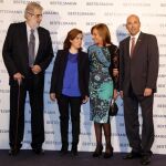 José Manuel Lara, Soraya Sáenz de Santamaría y Fernando Carro.