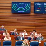 El presidente Herrera, entre otros, participa en la votación en el último pleno de las Cortes regionales