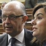 Montoro y Sáenz de Santamaría, hoy, en el Congreso
