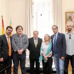 El presidente Alfonso Rus con el alcalde de Burjassot, Jordi Sebastià