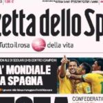 «Brasil es ya de Mundial. Aplastada España», titula «La Gazzetta dello Sport»
