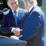Donald Trump recibió ayer en la Casa Blanca al presidente polaco, Andrzej Duda