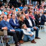 Raúl de la Hoz, Jesús Julio Carnero, Juan Vicente Herrera, Alfonso Fernández Mañueco, Pilar del Olmo e Isabel García Tejerina, durante el acto electoral de cierre de campaña en Valladolid