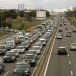 Un atasco en hora punta en Madrid