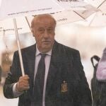 Del Bosque a su llegada al aeropuerto