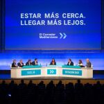El ministro de Fomento, José Luis Ábalos, durante un acto organizado por AVE sobre el Corredor Mediterráneo