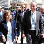 Alberto Fabra recibe a Soraya Sáenz de Santamaría.