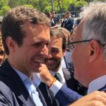 Pablo Casado con Josep Bou y Dolors Montserrat esta mañana