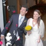 Patricia Mas y su marido, recién casados